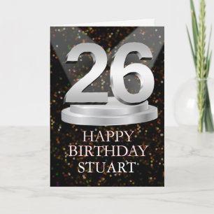 26th Birthday Spotlights Voeg een naam toe Kaart