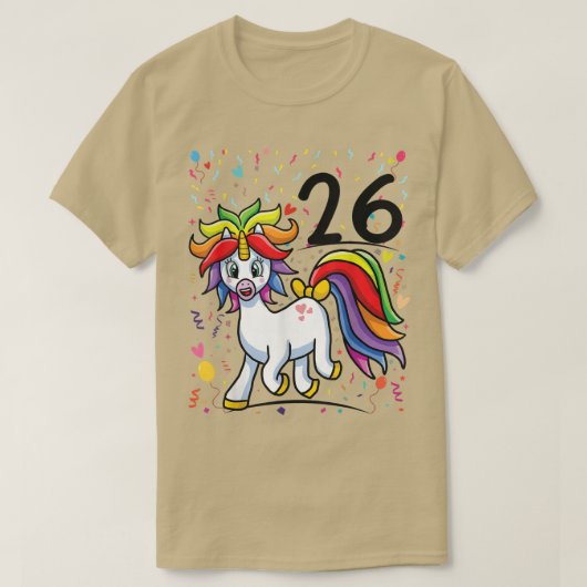 26th party Bday 26 years Unicorn Party 26th Birthd T-shirt (Design voorkant)