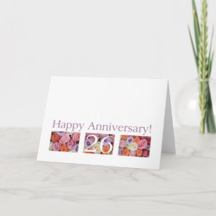 26th Wedding Jubileum Card pastel rozen Kaart