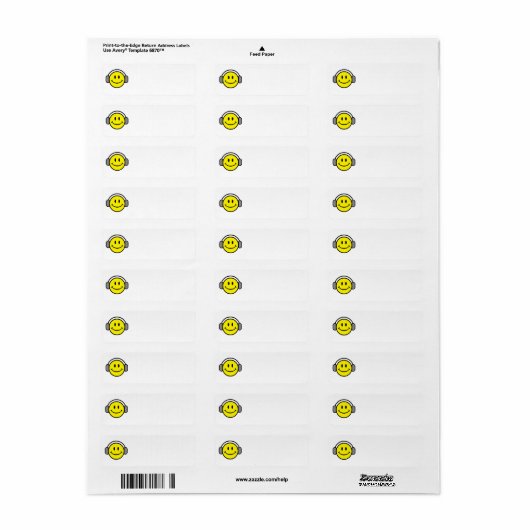 2700-Royalty-vrij-emoticon-met-hoofdtelefoon EMOTI Etiket (Full Sheet)