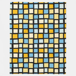 270215 Onregelmatige rechthoeken - Kleur 02 0n zwa Fleece Deken