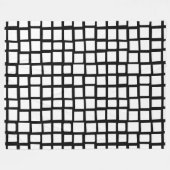 270215 Onregelmatige rechthoeken - wit op zwart Fleece Deken (Voorkant (Horizontaal))