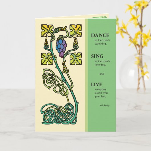 2704 Celtic Dance Sing Live, Birthday Card Kaart (Gele Bloem)