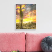 2706 - De woestijn van Arizona bij zonsondergang Canvas Afdruk (Insitu (Woonkamer))