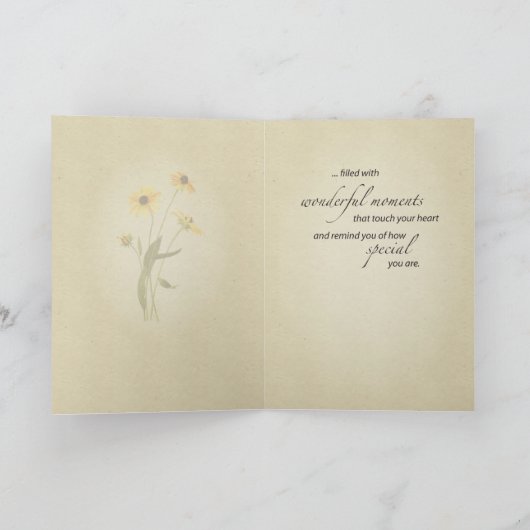 2707 zwarte Eyed Susan Birthday Kaart (Binnen)