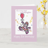 2709 Eerste verjaardag Beer kleindochter Kaart (Gele Bloem)