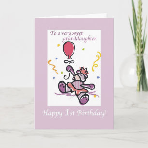 2709 Eerste verjaardag Beer kleindochter Kaart