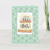 2718 50ste verjaardagstaart kaart (Voorkant)