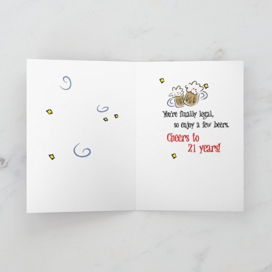 2719 de gelukkige 21ste Verjaardag juicht toe Kaart (Binnen)