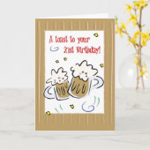 2719 de gelukkige 21ste Verjaardag juicht toe Kaart (Gele Bloem)