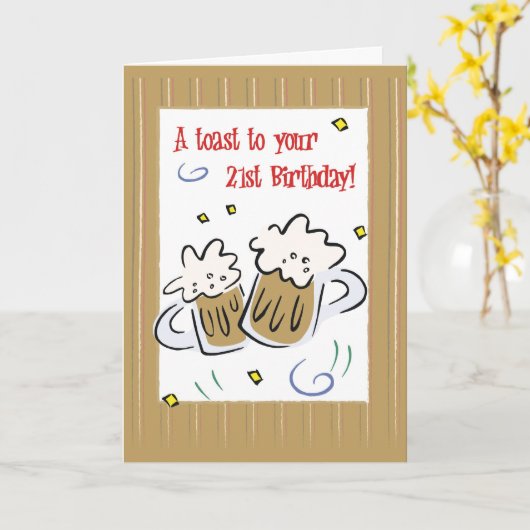 2719 de gelukkige 21ste Verjaardag juicht toe Kaart (Gele Bloem)