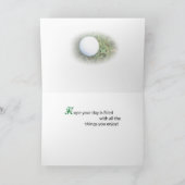 2728 Golfbal in gras Verjaardag Kaart (Binnen)