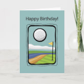 2729 Geflumde Golf Birthday Kaart (Voorkant)