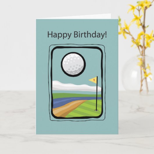 2729 Geflumde Golf Birthday Kaart (Gele Bloem)