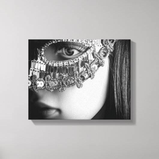 2733-Dame met Masquerade Masker Canvas Afdruk (Voorkant)