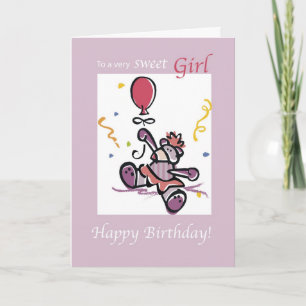 2779 Beer Roze ballon Birthday Kaart