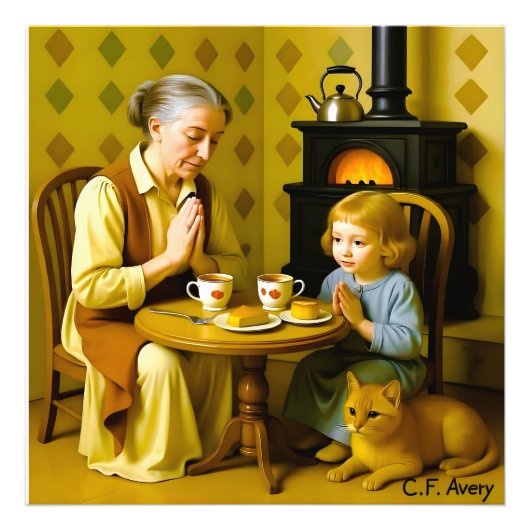 27,03" x 27,03" Oma's Huis Foto Afdruk (Voorkant)