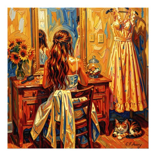 27.03" x 27.03" Young Girl Fantasy Foto Afdruk (Voorkant)