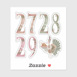 27 28 29 Turkey | Community Sharing of Blessings Sticker