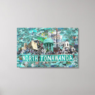 27,50" x 17,75 uitgerekte canvas - Straten van NT Afdruk