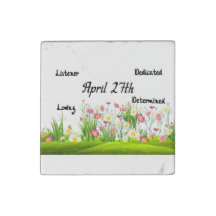 27 april jl. Birthdate Personality Marble Magnet