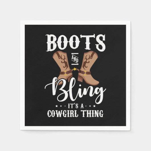 27.Boots en Bling zijn een cowgirl ding Servet (Voorkant)