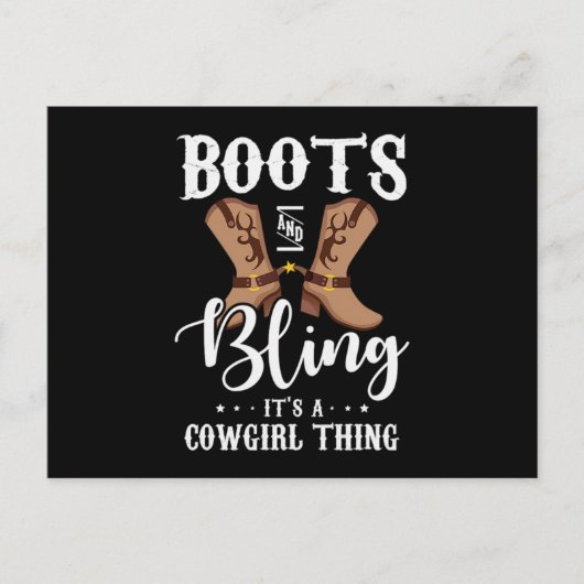 27.Boots en Bling zijn een cowgirl ding Uitnodiging Briefkaart (Voorkant)
