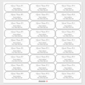 27 Custom Clear or White Wedding Guest Address  Sticker (Vel)
