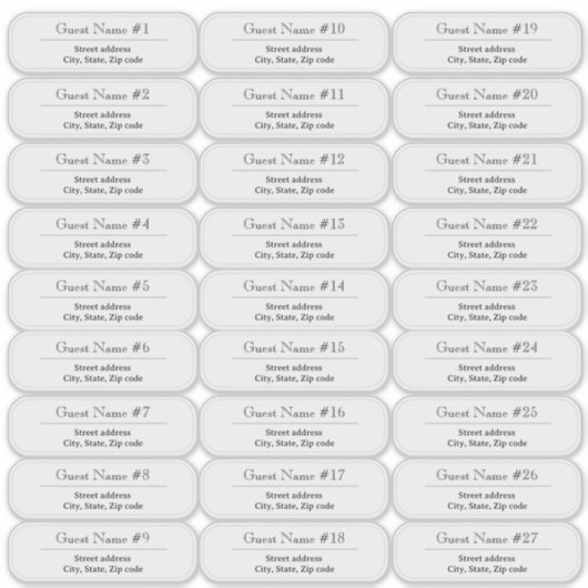 27 Custom Clear or White Wedding Guest Address  Sticker (Voorkant)