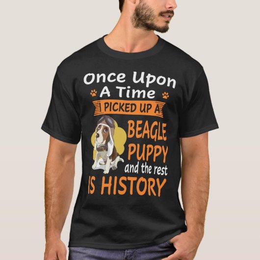 27 Een op een tijd Beagle puppy T-shirt (Voorkant)