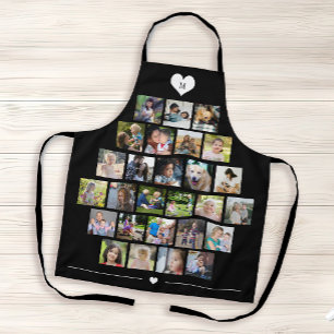 27 foto collage grid met monogram zwart schort