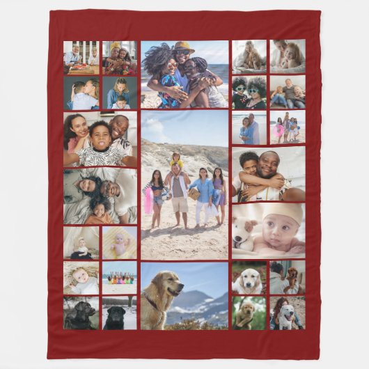27 Fotocollage gepersonaliseerd Fleece Deken (Voorkant)