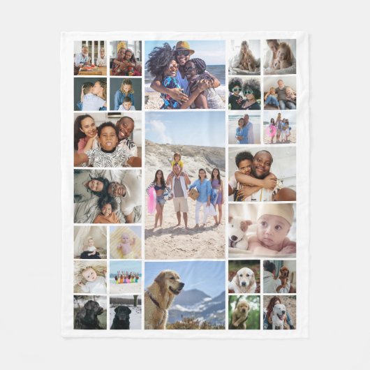 27 Fotocollage gepersonaliseerd Fleece Deken (Voorkant)