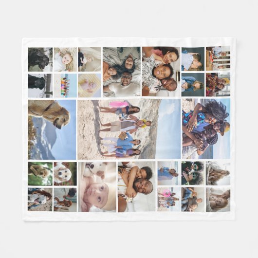 27 Fotocollage gepersonaliseerd Fleece Deken (Voorkant (Horizontaal))