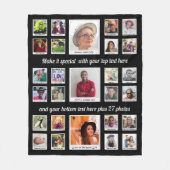 27 Fotocollage met aangepaste tekst Fleece Deken (Voorkant)