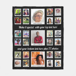 27 Fotocollage met aangepaste tekst Fleece Deken