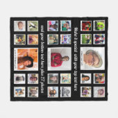 27 Fotocollage met aangepaste tekst Fleece Deken (Voorkant (Horizontaal))