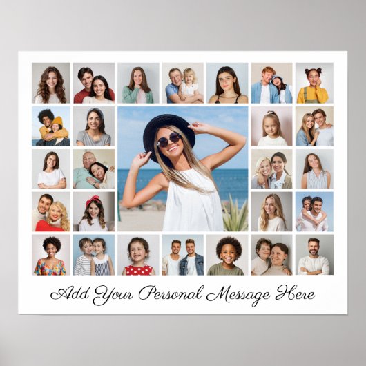 27 Fotocollage Voeg uw eigen tekst toe Poster (Voorkant)