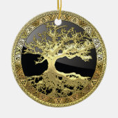 [27] Golden Celtic Tree of Life Keramisch Ornament (Voorkant)