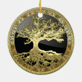[27] Golden Celtic Tree of Life Keramisch Ornament (Achterkant)
