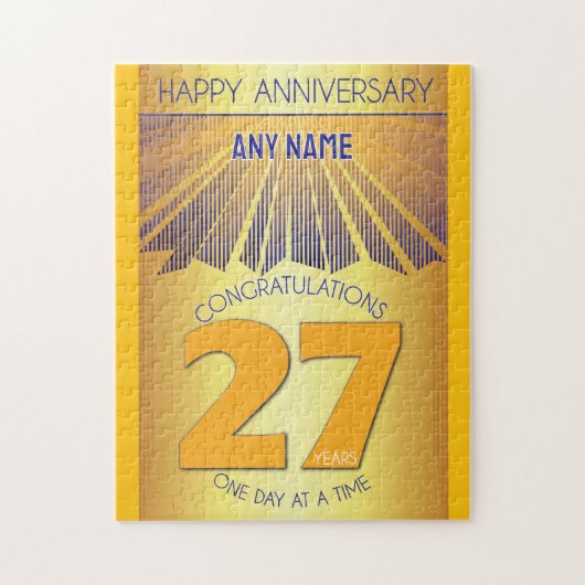 27 Jaar | AA 12 Stappen Jubileum Persoonlijk Legpuzzel (Verticaal)