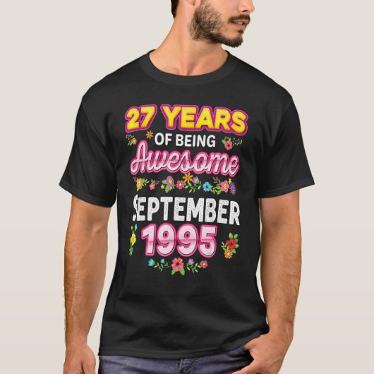27 jaar Geweldige sinds september 1995 BIR T-shirt (Voorkant)