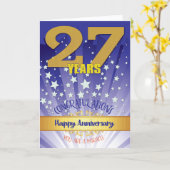 27 jaar herstel Jubileum vet cijfer Kaart (Gele Bloem)