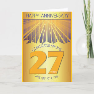 27 Jaar Nuchter Jubileum Gouden Straal 12 Stappe Kaart