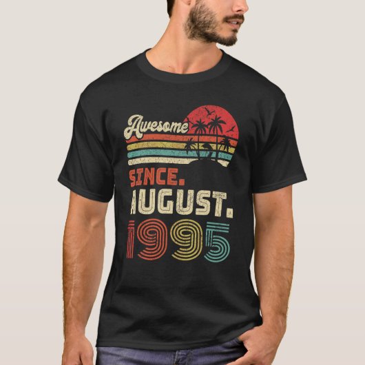 27 jaar oud Geweldige sinds augustus 1995 27th Bir T-shirt (Voorkant)