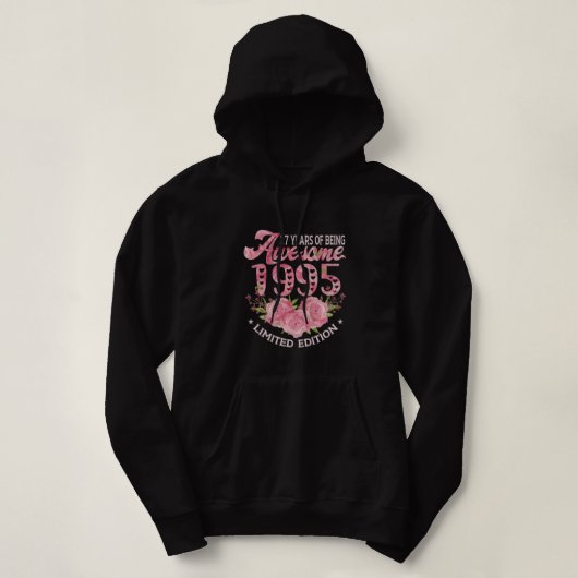 27 jaar oud roze  cadeau 1995 27th Birth Hoodie (Design voorkant)