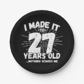 27 Jaar Oud Sarcastisch Meme Grappig 27e Verjaarda Papieren Bordje (Voorkant)