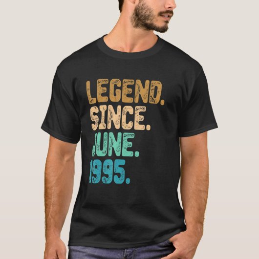 27 jaar oude leggende sinds juni 1995 27e verjaard t-shirt (Voorkant)