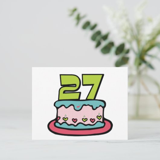 27 jaar oude vogelbeker briefkaart (Staand voorkant)