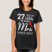 27 jaar vrouw 27e bruiloft Anniversa T-shirt (Voorkant)